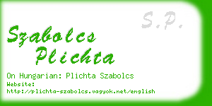 szabolcs plichta business card